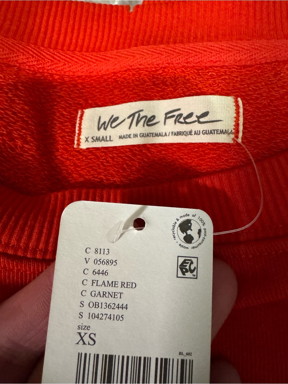 NWT Free People We The Free Camden Sweatshirt - flame red - XS, Small, Medium - Picture 8 of 10